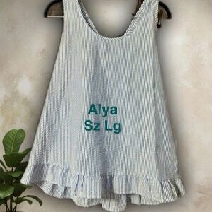 Alya Blue and White Striped Women's Top